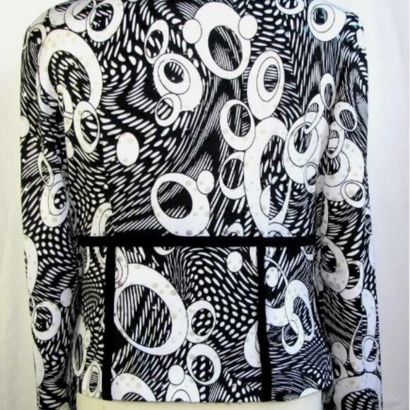 VTG BnW Abstract Print Jacket - Picture 2 of 11